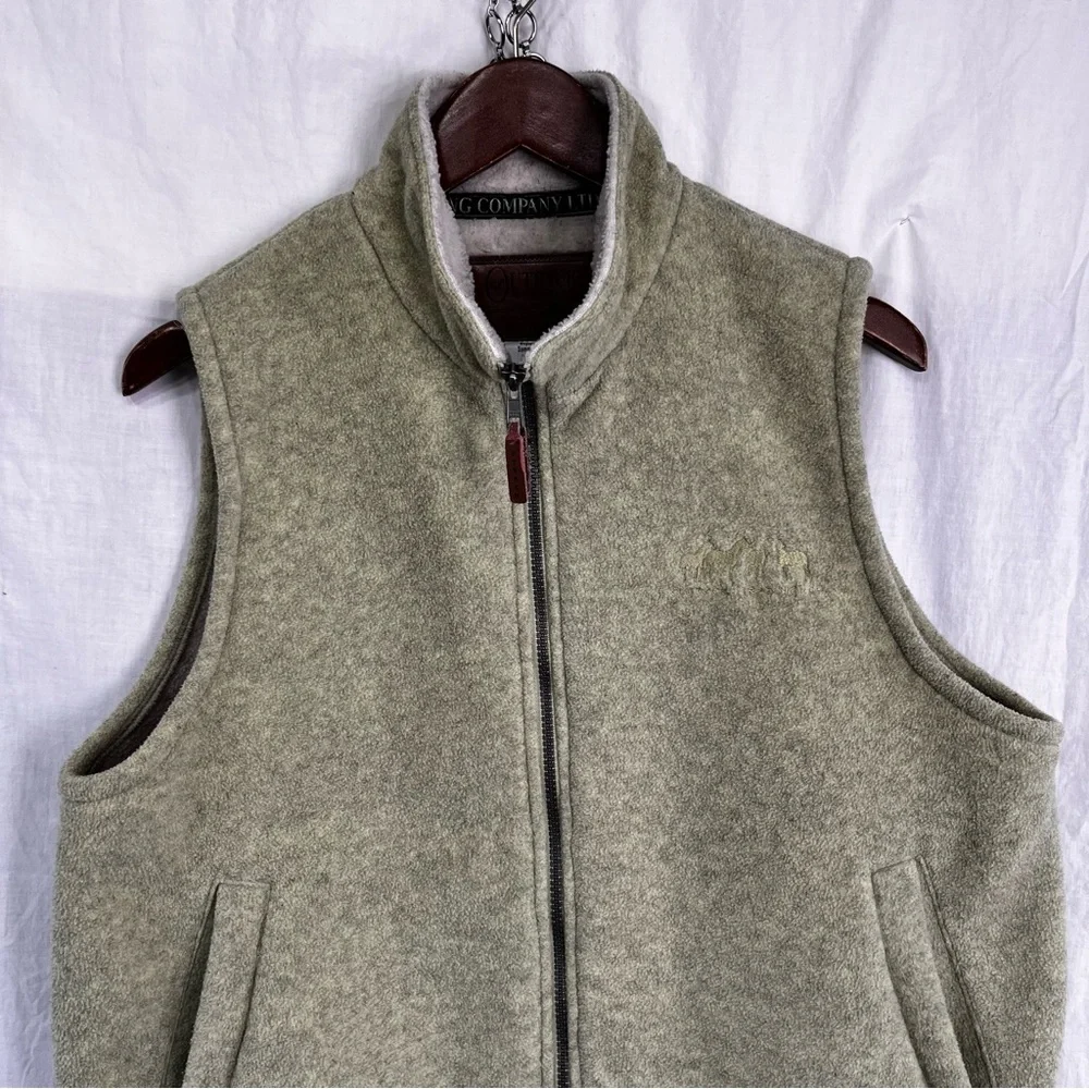 Outback Trading Summit Vest Mens Medium Heathered Green Fleece Full Zip Western